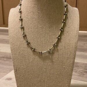 Silver Bead & Bar Necklace